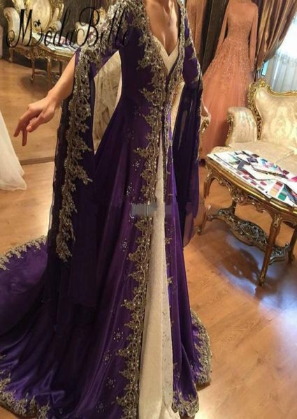 Robe de soirée en dentelle en dentelle arabe robes de fête de dubai musulmane 2017 robes de soirée glamour pourpre turcs de bal.