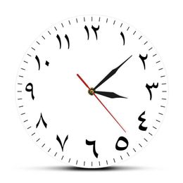 Chiffres arabes horloge murale silencieuse sans tic-tac décor à la maison moderne iranien chiffres arabes montre murale suspendue cadeaux de pendaison de crémaillère 21093270p