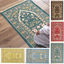 Arabisch gebedsmat Tassel Gebed Rug Moslim Pelgrimage Deken Tapijten Gedrukt Huis Knielen Mat Tapijt Machine Wasbaar 240327