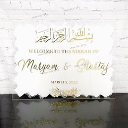 Coran arabe bienvenue dans la nikkah de l'autocollant des signes art de mariage islamique autocollants musulmans fiançailles