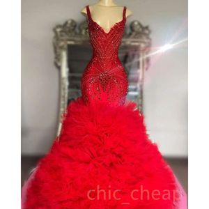 Arabisch rode ebi aso mermaid prom jurk kristallen kristallen niveaus tule avond formeel feest tweede receptie verjaardag verlovingsjurken jurken robe de soiree es es es es
