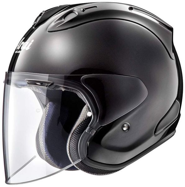 ARA I Jet VZ-RAM Casco de cara abierta negro brillante Casco de motocicleta de motocross para carreras todoterreno