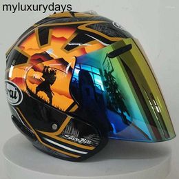 ARAI Motorfietshelmen Tophelm Half Open Face Casque Motocross Gele obergrootte S M L XL XXL CAPACETE ATV OFF-ROAD MOTORCYCLE-helm met Sun Shield