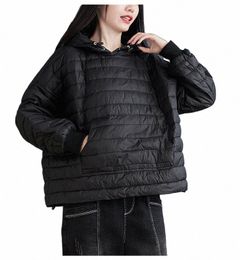 aransue léger vers le bas rembourré haut court design automne hiver pull décontracté manches lg manteau chaud vêtements à capuche p6Iq #