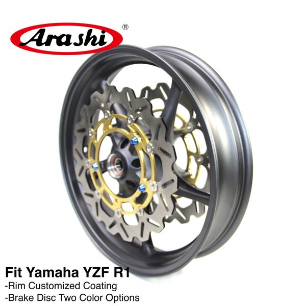 Arashi Pour Yamaha YZF R1 2006 - 2012 Roue Avant Jante Disque De Frein Disque Rotor Pièces De Moto 2007 2008 2009 2010 2011 YZF-R1 YZF-R6