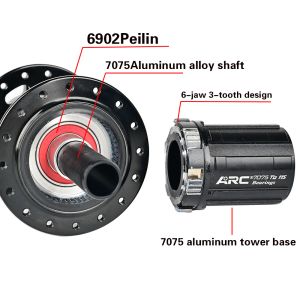 Arc boost moyeu de vélo MTB mTB moyeu avant l'arrière 6 PAWLS 3 dent 114 Clicks Scellé Roulement 32 trou pour Hg 8 9 10 11 MS SRAM XD 12S