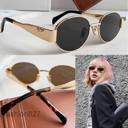 Arc de Triomphe Lunettes de soleil CL40235U Lunettes de soleil ovales en métal pour femmes Designer Métal Cadre mince Matériel Miroir Jambes Mode Rétro Lunettes de fête Original BoxJ7OH