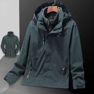 Chaqueta de arco abrigo de diseñador ropa deportiva de otoño invierno para hombre tres en uno abrigos de esquí transpirables cálidos impermeables a prueba de viento engrosados al aire libre extraíbles 5XL 6XL 7XL