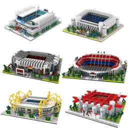 Architectuur Blok Old Trafford Voetbalveld Speelgoed Nou Camp Stadium Building Milano Micro Blokken Educatief Bricks Kids Geschenken X0522