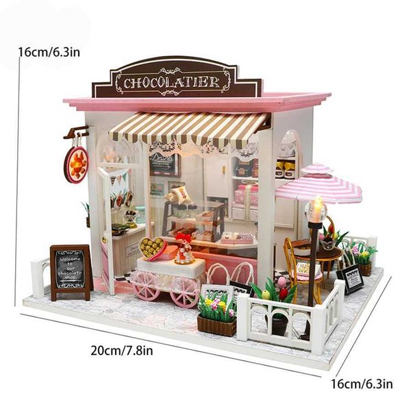 Architecture / DIY House 3d Shop Puzzle Assembly Model Doll Mini House DIY Small Kit Making Room Toys Home Bedroom Decoration