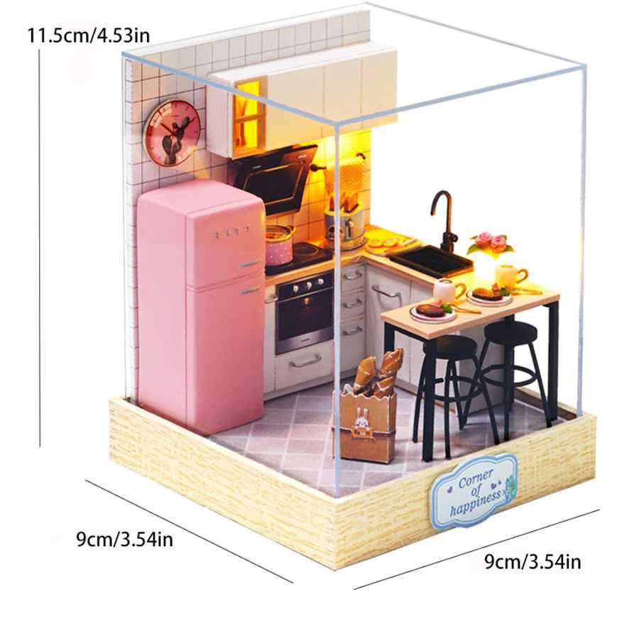 Architecture/DIY House Baby House Mini Miniature Doll House DIY Small House Kit Making Room Toys Home Bedroom Decorations with Furniture Wooden Craft