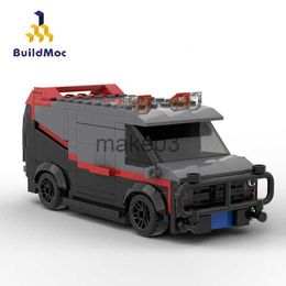 Architectuur/DIY Huis BuildMoc Technische Auto ATeam Van SWAT Team Truck HighTech Bouwstenen MOC Stad Politiebureau Auto Baksteen Speelgoed Voor Kinderen J230807