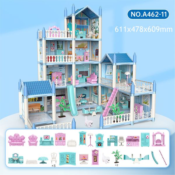 Architektur/Heimwerken Haus DIY 3D Cottage Beleuchtung Villa Modell Montessori Zusammengebautes Puzzle Großes Puppenhaus Set Familienschloss Villa Kinderspielzeug Geschenk 230614