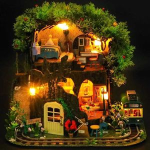 Architecture/Bricolage Maison Bricolage grande maison de poupée en bois avec meubles forêt légère maisons d'arbres maison de poupée Casa Miniature pour enfants jouets cadeaux d'anniversaire