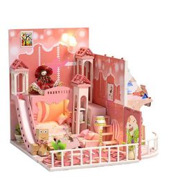 Architectuur/DIY Huis Diy Poppenhuis Casa Diy Miniatuur Poppenhuis Met Meubilair Speelgoed Voor Kinderen Verjaardagscadeau Creatieve Geschenken K029