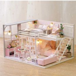 Architecture / DIY House DIY Doll House Furniture DIY MINIATURE CASE 3D BOIS MINIATURAS Dollhouse Toys for Children Cadeaux d'anniversaire