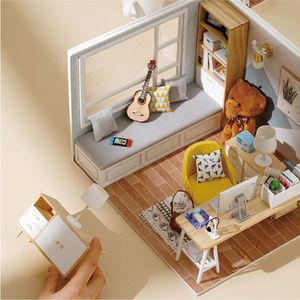 Arquitectura/Casa de bricolaje Kit de casas de muñecas en miniatura de bricolaje Roombox Casitas Modelo Juguetes de madera para niños Regalos de Navidad Mini Casa de muñecas Muebles Casa 230614