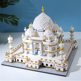 Architectuur DIY House Lezi LZ8048 Wereldberoemde architectuurmodel Set Taj Mahal Micro Mini Blocks Oude gebouwen in India Bouw DIY Block 220829