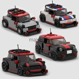 Architectuur/DIY Huis MOC MINI COOPER JCW racing sportwagen bouwstenen snelheid kampioen racewagen model bouwstenen kinderen educatief speelgoed J230807