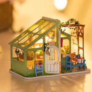 Architectuur/DIY House Rolife Diy Spring Encounter Flowers Doll House With Furniture Children Adult Miniature Dollhouse Wooden Kits Toy DG154