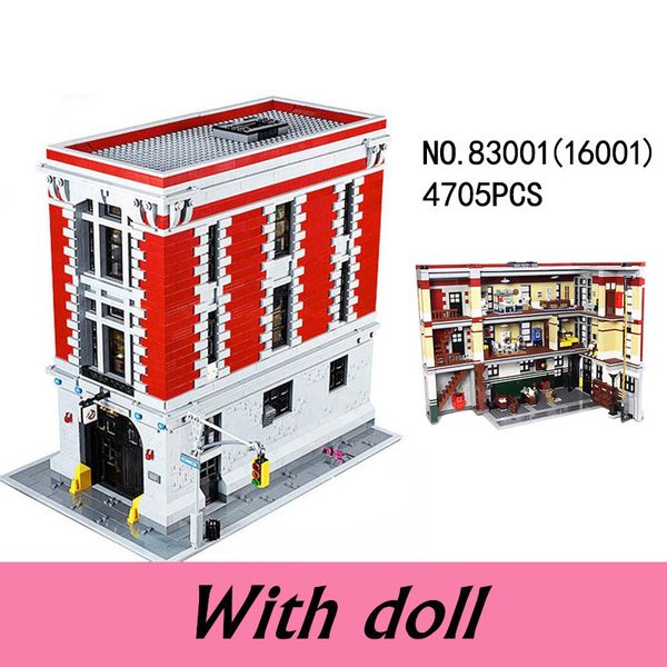 Arquitectura Modelo Modelo Modelo Edificio Juguetes Ghostbusters Firehouse Headquarters Ladrillos Set para niños Regalo de Navidad X0503