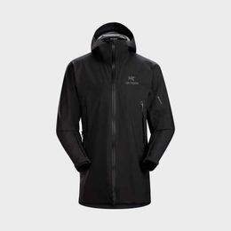 Arcterys Veste Beta Ar Apparel Vêtements d'extérieur pour hommes Coupe-vent et imperméable Manteau en coton pour femmes Bveta Long Gore-tex Hardshell imperméable pour hommes Charge mi-longue Noir