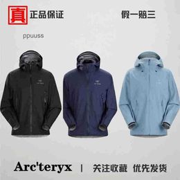 Arcterys Jackets Men's Designer Canada Coats Canadian Spot authentique Beta LT GTX noir imperméable veste de bombardier à capuche rigide V8V7