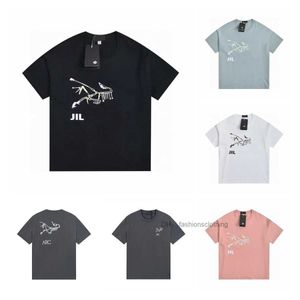 Arcterys t-shirt online winkel hoge versie direct sbetter 2023 Nieuw zomer vogelmerk vooraan bedrukte korte mouw t-shirt losse casual mannen f7a3