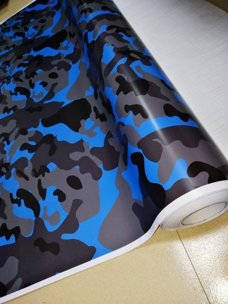 Vinyle d'enveloppe de voiture de Camo de neige bleu arctique avec le revêtement de Camouflage mat brillant de dégagement d'air pour camion