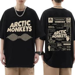 Arctic Monkeys geïnspireerd T -shirt - Albumlijst Doodle Print Vintage T -Shirt Men Women Hip Hop Punk Short Sleeve T -shirts Streetwear 240517