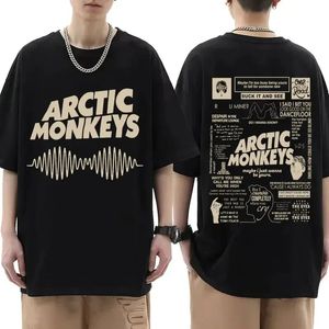 Arctic Monkeys Inspired T Shirt - Lista de álbumes Doodle Impresión Vintage Camiseta Men Mujeres Hip Hop Punk Camiseta corta Camisetas Streetwear 240517