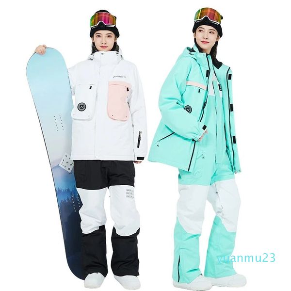 Arctic Queen Women and Mens Suis ski Suit Winter Snows Snowproofing Snowboarding Windproofing Keep Warm Men's Ski Veste et Pantal
