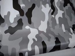 Vinyle de Camouflage blanc noir gris arctique pour enveloppe de voiture, Film de couverture de Camouflage avec bulle de libération d'air taille 1 52x10m 20m 2285