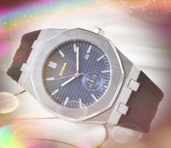 Are People Brand Relojes funcionales completos para hombre Batería de cuarzo Reloj de tiempo súper brillante Reloj Banda de goma de acero inoxidable Línea de cristal de zafiro Reloj de pulsera con esfera esquelética