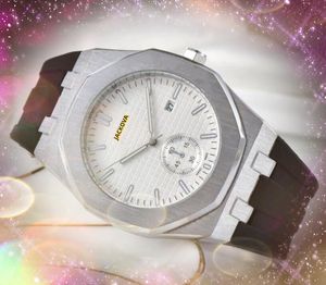 Are People ICE Out Hip Hop Heren Big Size Horloges 42 mm roestvrijstalen rubberen band Quartz Batterij Power Beweging Kalender Lijn Skeleton Dial Armband Horloge Geschenken