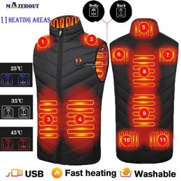 Zones hommes femmes hiver USB gilet chauffant flexible vestes électriques pêche Camping randonnée en plein air infrarouge chasse manteau thermique