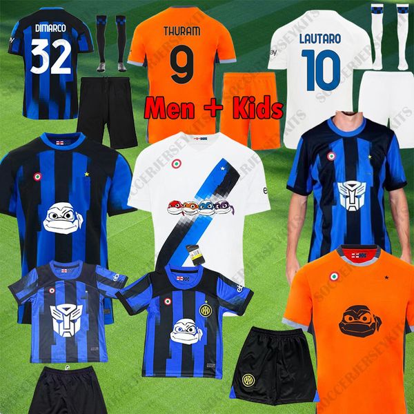 Maillots de football Inter Milan LUKAKU BARELLA CORREA DZEKO LAUTARO BROZOVIC GOSENS 24 25 maillot de football 2024 2025 uniformes hommes kits enfants ensembles