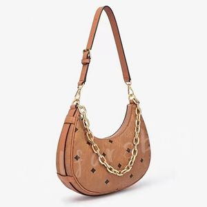 Aren Crescent Small Hobo schoudertas Designer canvas nappa lederen ketting handtas zip sluiting portemonnee vrouwen halve maan onderarm zakken portemonnee