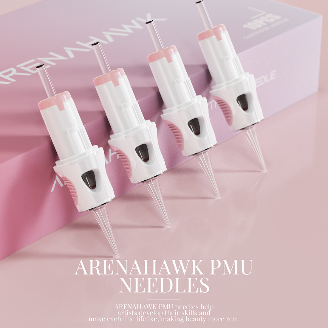 Arenahawk Permanenta makeup nålar 10st/boxpatroner nålar för ögonbrynen läppar hårbotten tatuering arn-