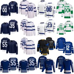 Arenas Hockey Reverse 23 Easton Cowan Jersey 55 Mark Giordano 35 Ilya Samsonov 37 Timothy Liljegren 25 Conor Timmins 78 TJ Brodie 12 Zach Aston-Reeses Hombre Hombre Mujer