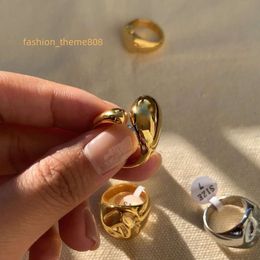 Aretas Mode 18K Goud Zilver Dikke Ringen Sieraden 316L Roestvrij Staal Niet Bezoedelen Trendy Verklaring Chunky Bold Dome Ring Vrouwen