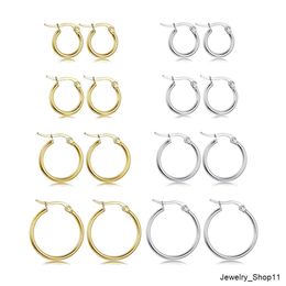 Arete groothandel trendy roestvrijstalen multi-size gouden knuffeloorringen set grote grote cirkel oorringen mode damessieraden