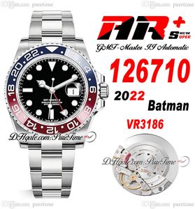 ARF GMT VR3186 PEPSI Automatische heren Work Red Blue Ceramic Bezel Black Dial 904L OysterSteel Bracelet Super Edition dezelfde seriële garantiekaart PTRX Puretime B2