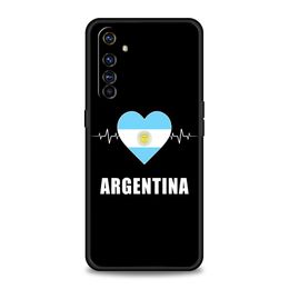 Argentina Flag Soccer 10 para Realme Gt Neo 2 3 3 Cuchilla de teléfono para Realme 10 9 8 5G 7 6 GT2 Pro Plus 9i 8i C21 C11 C25 C35 Cubierta