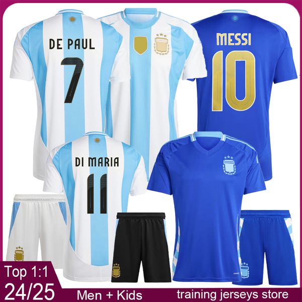 Argentina camisetas de fútbol para hombre kits de fútbol para niños 2024 2025 camiseta de fútbol argentina para hombres 24 25 DI MARIA DYBALA kit de camiseta de fútbol para niños AGUERO L.MARTINEZ camisetas