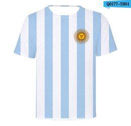 Argentine National Flag 3D Tshirt Men Femmes Coton Tshirt 3D Impression Argentin Flag Boygirl T-shirt Fashion Streetwear6405061