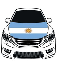 Argentine National Flag Car Hood Cover 33x5ft 100 PolyesterEngine Les tissus élastiques peuvent être lavés Banner de voiture de voiture 3370092