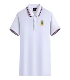 Argentine équipe nationale de football hommes et femmes Polos coton mercerisé à manches courtes revers sport respirant Tshirt LOGO peut être cu9068870