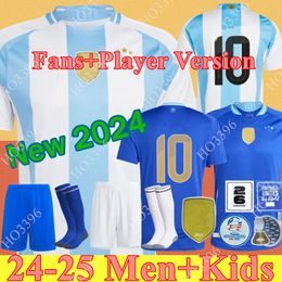 ArgENtiNA Soccer Jersey 2024 Copa America Cup Camiseta Kids Kit 2025 National 24/25 Home Away Femmes Football Shirt Joueur DI MARIA LAUTARO MARTINEZ Plus Taille PAUL