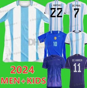 Maillot de football ArgENtiNA 2024 Copa America Cup Camisetas Kids Kit 2025 Équipe nationale 24/25 Maillot de football à domicile M E S SI Player Version DI MARIA LAUTARO MARTINEZ 4XL